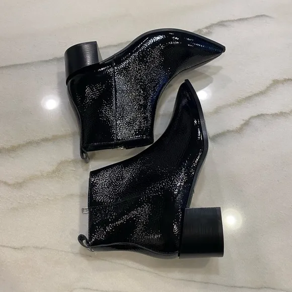 Everlane Boots size 6.5 Black Patent Leather Pointed Toe