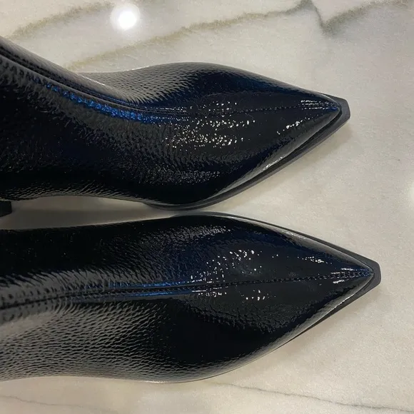 Everlane Boots size 6.5 Black Patent Leather Pointed Toe