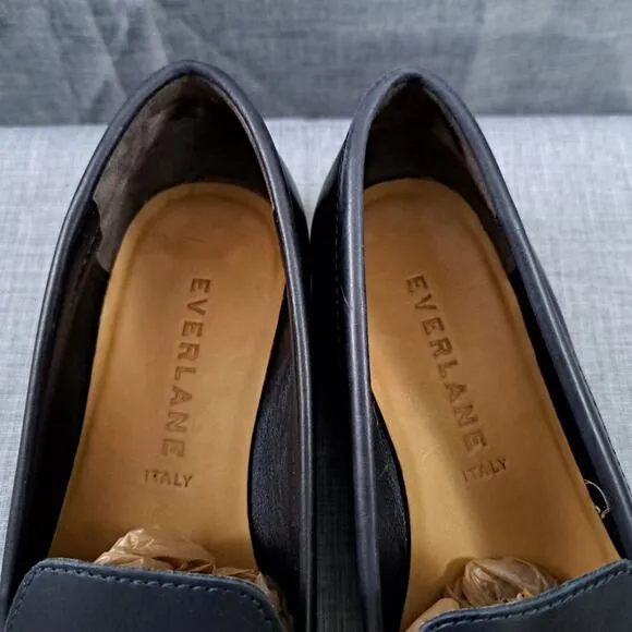 Everlane Loafers Leather Blue Shoes Slip On Sz 8 Italy