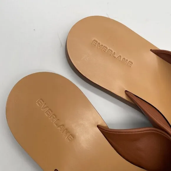 Everlane The Day Crossover Womens 9 Slip On Sandals Sienna Brown Leather Slide