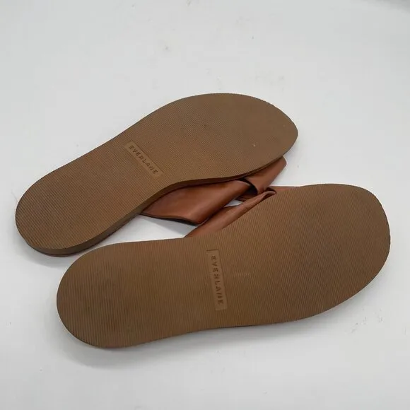 Everlane The Day Crossover Womens 9 Slip On Sandals Sienna Brown Leather Slide