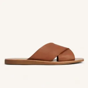 Everlane The Day Crossover Womens 9 Slip On Sandals Sienna Brown Leather Slide