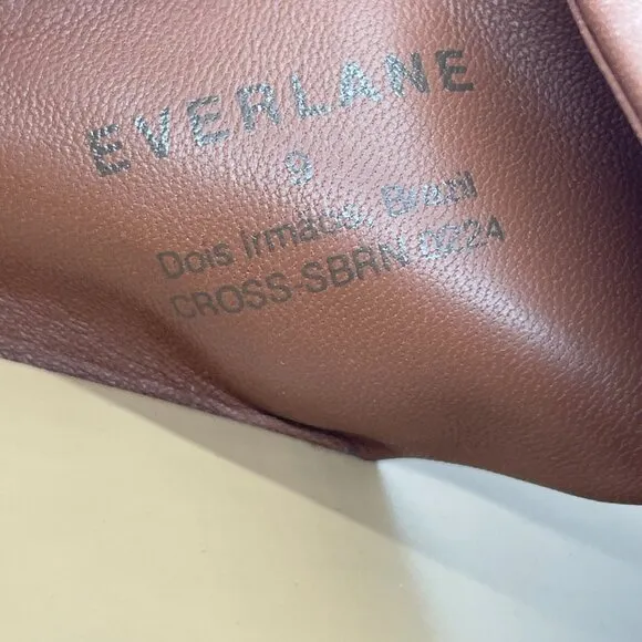 Everlane The Day Crossover Womens 9 Slip On Sandals Sienna Brown Leather Slide