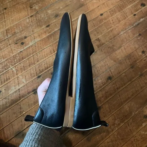 Everlane The Italian Leather Day Glove black slip on ballet shoes