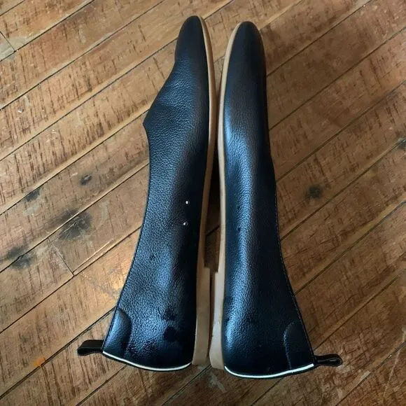 Everlane The Italian Leather Day Glove black slip on ballet shoes