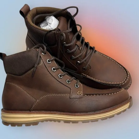 FALLS CREEK Men's 11 Brown Faux Leather Boots