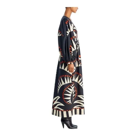 Farm Rio Coconut Grove V-neck Printed Maxi Dress XS