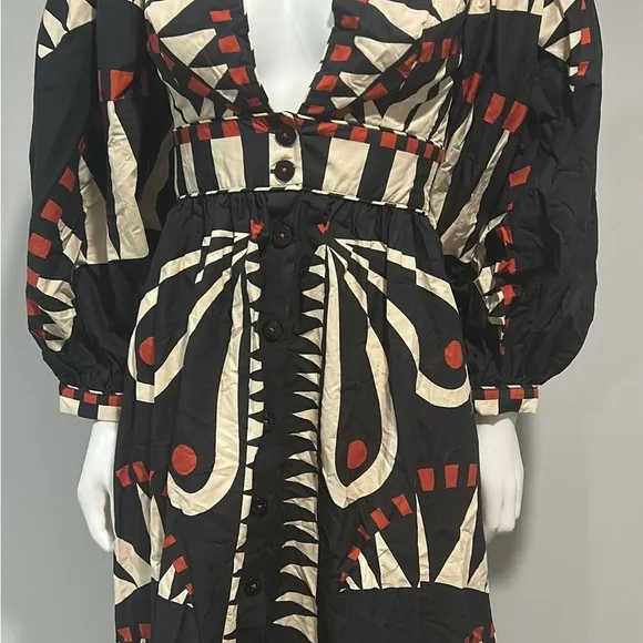 Farm Rio Coconut Grove V-neck Printed Maxi Dress XS