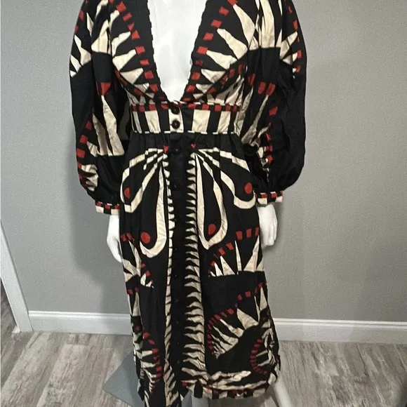 Farm Rio Coconut Grove V-neck Printed Maxi Dress XS