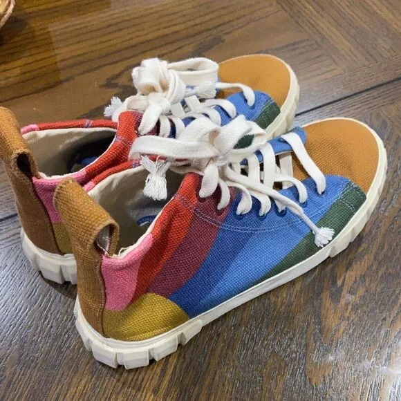 FARM RIO |  Rainbow Sun High Top Platform Lace Up Sneakers Multicolor