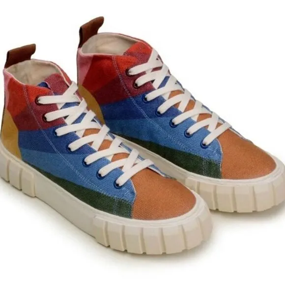 FARM RIO |  Rainbow Sun High Top Platform Lace Up Sneakers Multicolor