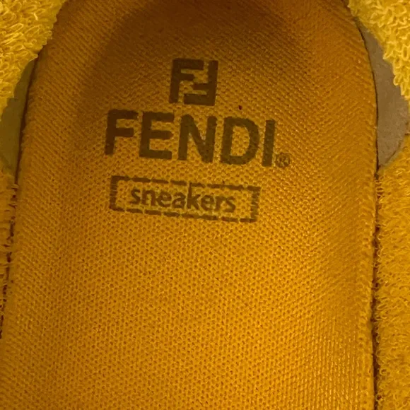 Fendi Cream and Brown Low-Top Sneakers with Suede Panels