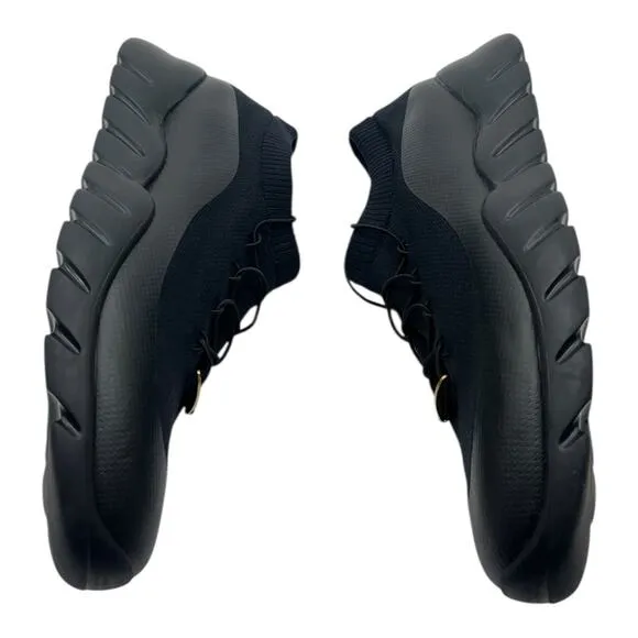 Fendi Knit High Top Lace-Up Sneakers