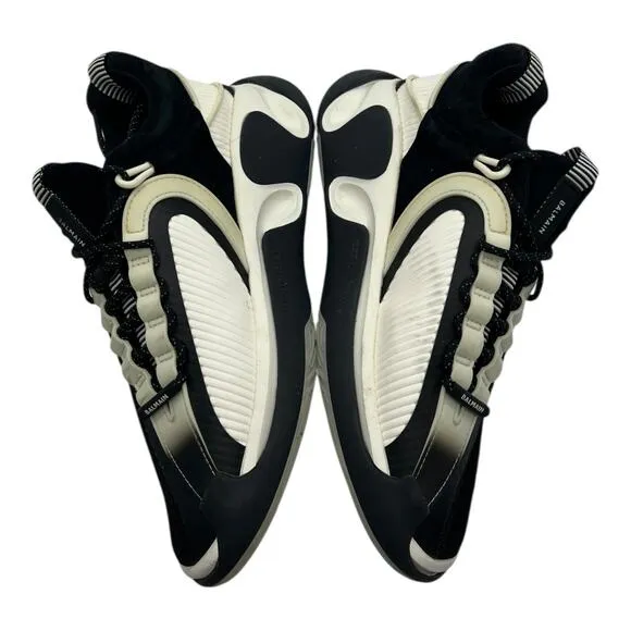 Fendi Knit High Top Lace-Up Sneakers