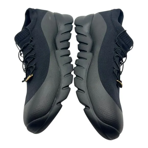 Fendi Knit High Top Lace-Up Sneakers