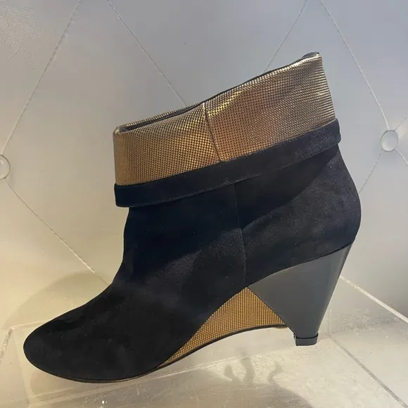 FENDI short boots shoes leather black sz39 made in italy good condition