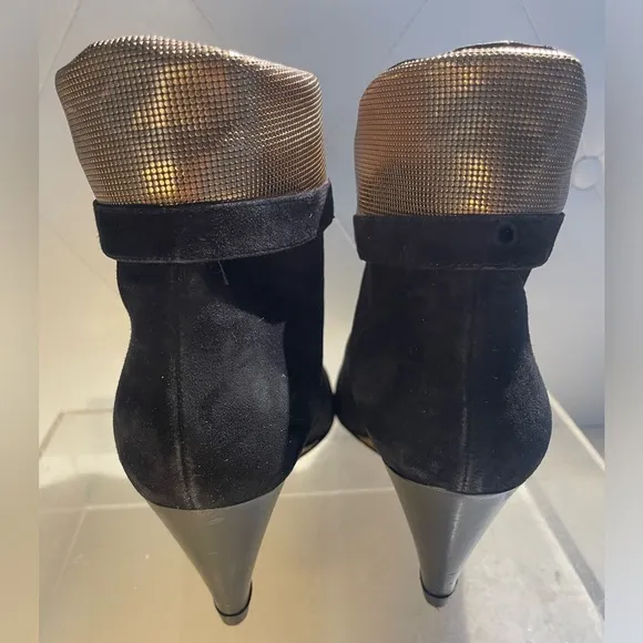 FENDI short boots shoes leather black sz39 made in italy good condition