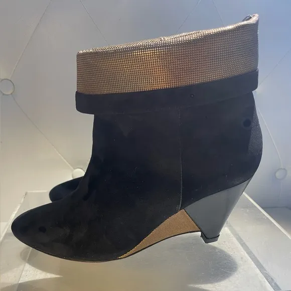 FENDI short boots shoes leather black sz39 made in italy good condition