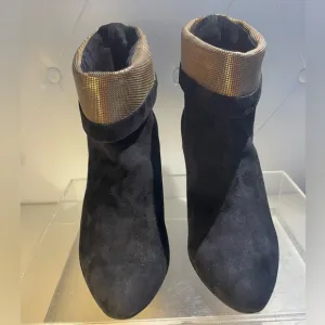 FENDI short boots shoes leather black sz39 made in italy good condition
