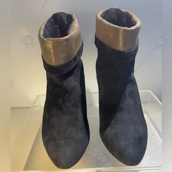 FENDI short boots shoes leather black sz39 made in italy good condition