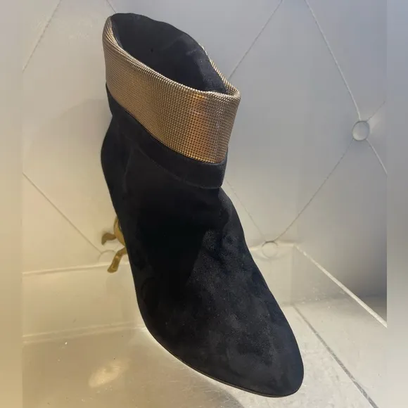 FENDI short boots shoes leather black sz39 made in italy good condition