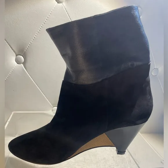 FENDI short boots shoes leather black sz39 made in italy good condition