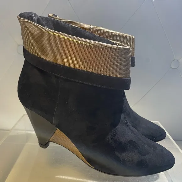 FENDI short boots shoes leather black sz39 made in italy good condition