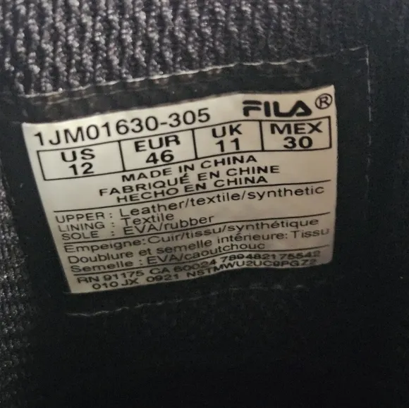 FILA Camouflage High-Top Sneakers Size 12