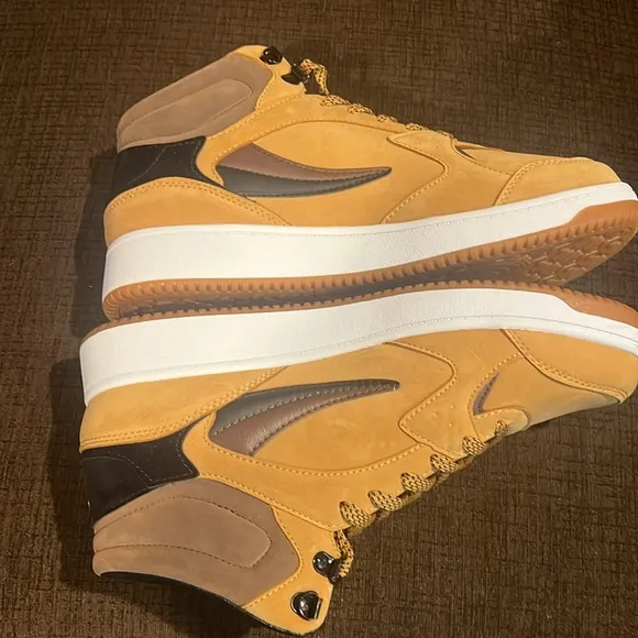 Fila Tan and Black High-Top Sneakers