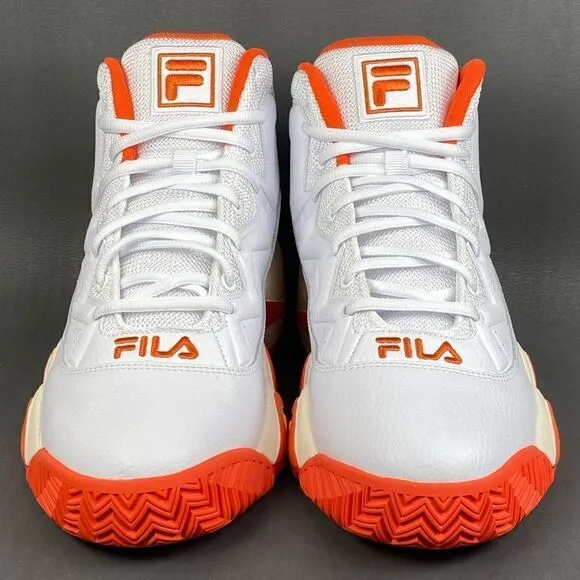 ✅Fila MB Orange White High Top Sneakers Mens 9