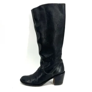 Fiorentini   Baker Black Leather Heeled Pull-On Campus Boots E39 EU 39 / US 8.5