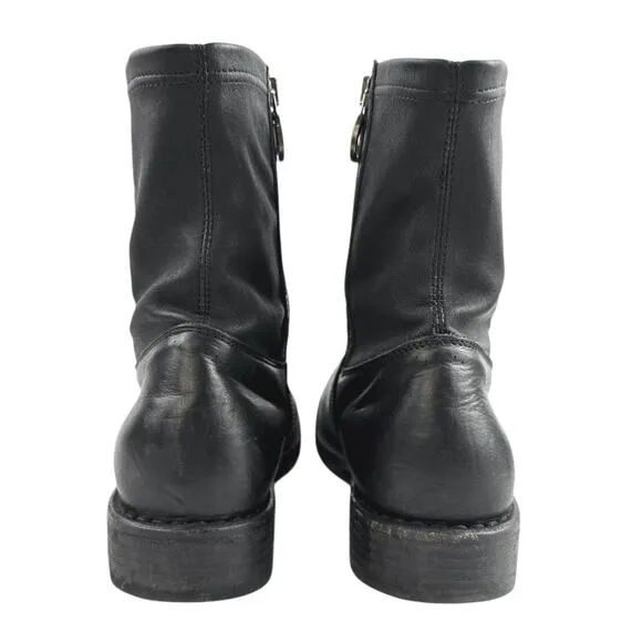 Fiorentini   Baker Men's Black Leather Round Toe Side Zip Combat Boots 37/US 6.5