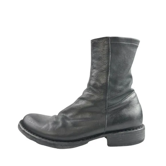 Fiorentini   Baker Men's Black Leather Round Toe Side Zip Combat Boots 37/US 6.5