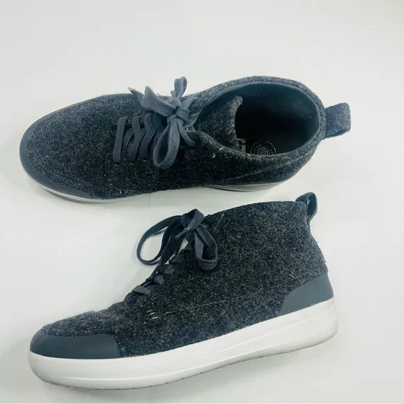 Fitflop Charcoal Stefanie Wool High Top Sneakers 9
