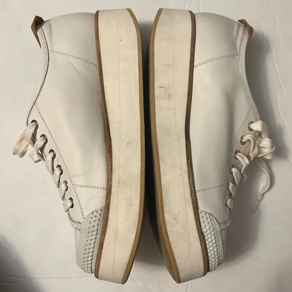 FLAMINGOS Leather Tatum White Platform Sneakers