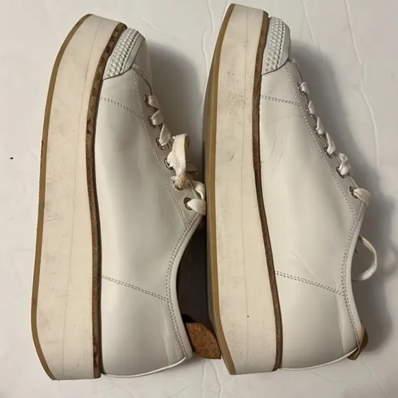 FLAMINGOS Leather Tatum White Platform Sneakers