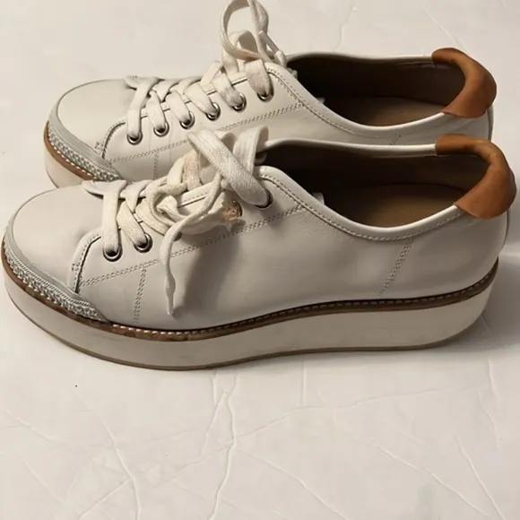 FLAMINGOS Leather Tatum White Platform Sneakers