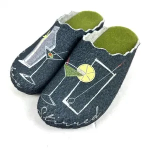 Flexus By Spring Step Slipper 37 Cocktail Martini Wool Slip On Shoes Womens