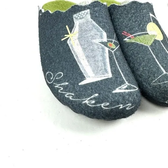Flexus By Spring Step Slipper 37 Cocktail Martini Wool Slip On Shoes Womens