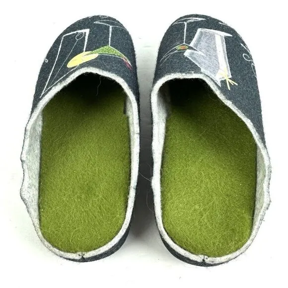 Flexus By Spring Step Slipper 37 Cocktail Martini Wool Slip On Shoes Womens