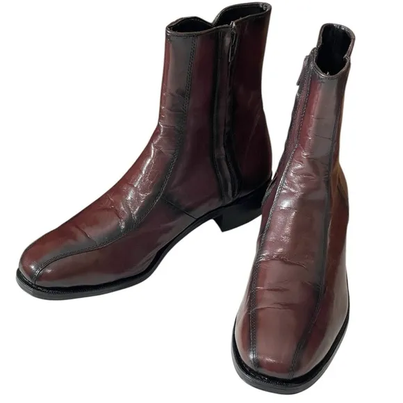 FLORSHEIM BROWN ESSEX MOC TOE LEATHER DRESS BOOTS SZ 7 D