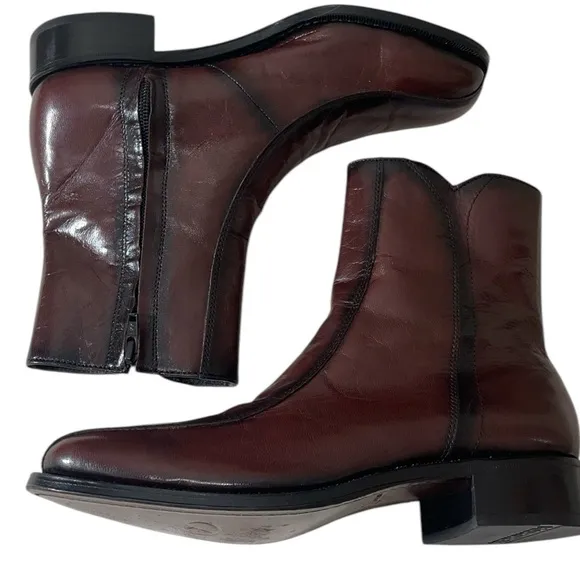 FLORSHEIM BROWN ESSEX MOC TOE LEATHER DRESS BOOTS SZ 7 D