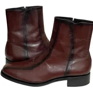 FLORSHEIM BROWN ESSEX MOC TOE LEATHER DRESS BOOTS SZ 7 D