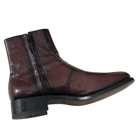 FLORSHEIM BROWN ESSEX MOC TOE LEATHER DRESS BOOTS SZ 7 D