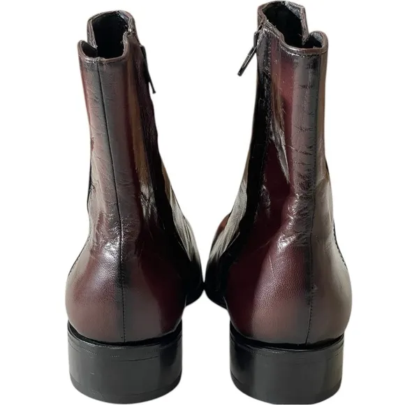FLORSHEIM BROWN ESSEX MOC TOE LEATHER DRESS BOOTS SZ 7 D