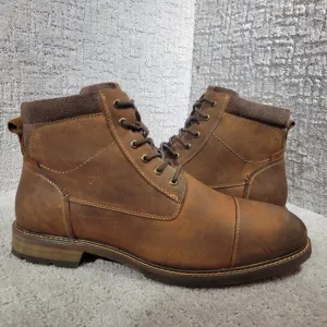 Florsheim Chalet Men's Size 10.5 Brown Leather Cap Toe Boots 11969-010