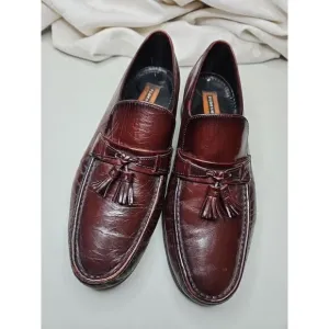 Florsheim IMPERIAL‎ LEATHER BURGUNDY Kilt Tassel Slip On Loafer Shoes 10 Classic