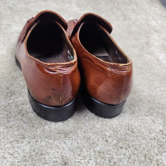 Florsheim Imperial Mens Leather Tasseled Loafers Shoes Size 9.5 C Brown Slip On