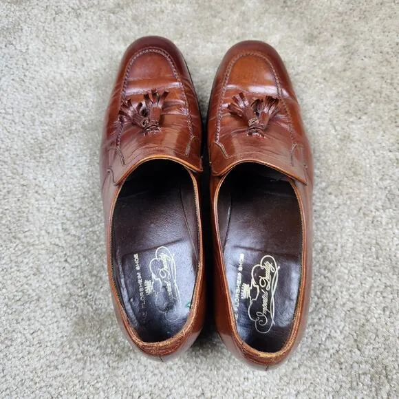 Florsheim Imperial Mens Leather Tasseled Loafers Shoes Size 9.5 C Brown Slip On