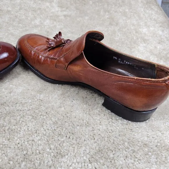 Florsheim Imperial Mens Leather Tasseled Loafers Shoes Size 9.5 C Brown Slip On